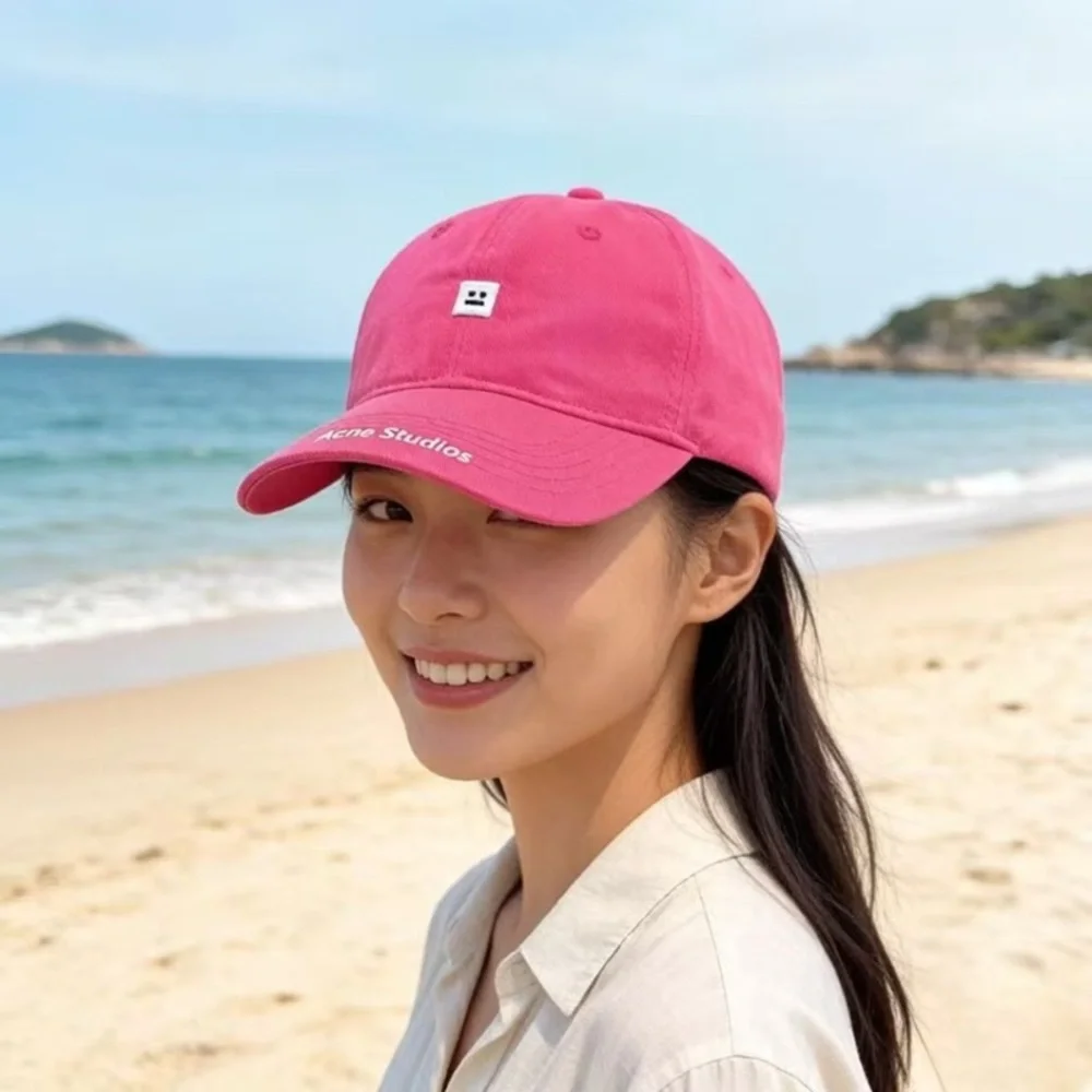 💖 Acne Studios Pink Square Logo Dad Hat Cap - Picture 8 of 8